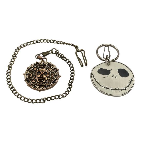 Disney Keychain Jack Skellegington and Pirates of the Caribbean Pendant - Picture 1 of 7